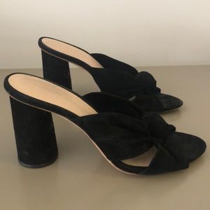 Loeffler Randall black suede pumps.